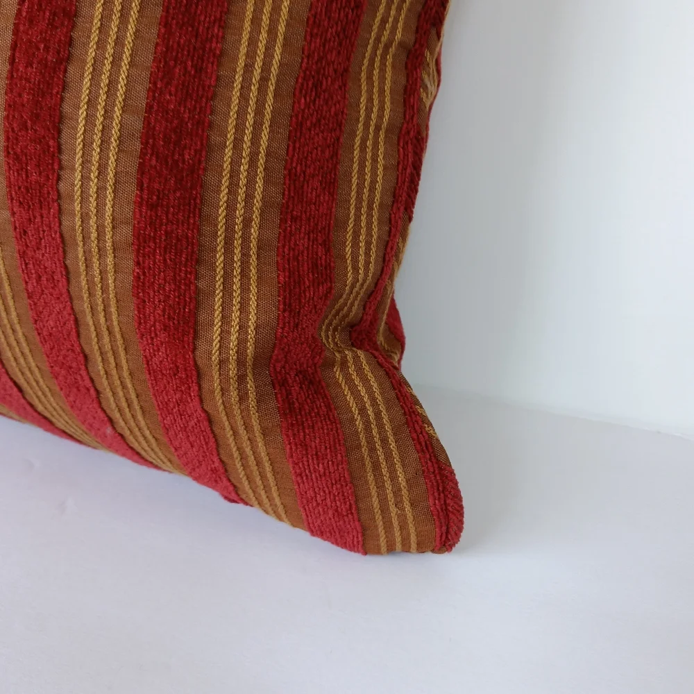 Restoration Hardware Chenille Stripe Lumbar Pillow + Insert SINGLE 12